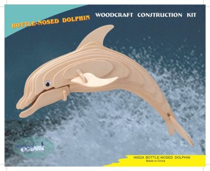 Delfiini eläin aiheinen rakennussarja puulelu vaneri