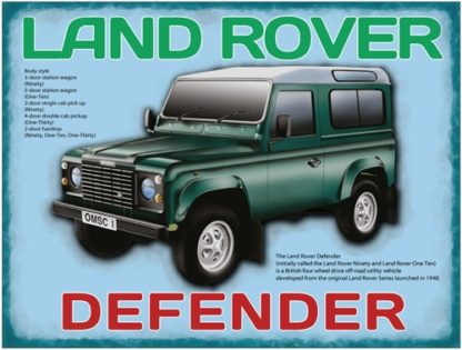 Land Rover Defender peltikyltti 40x30 cm