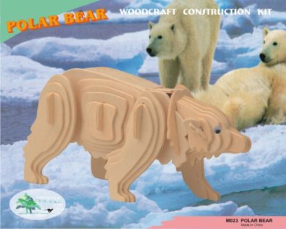 Jääkarhu eläin aiheinen rakennussarja puulelu vaneri