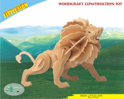 Leijonauros eläin aiheinen rakennussarja puulelu vaneri
