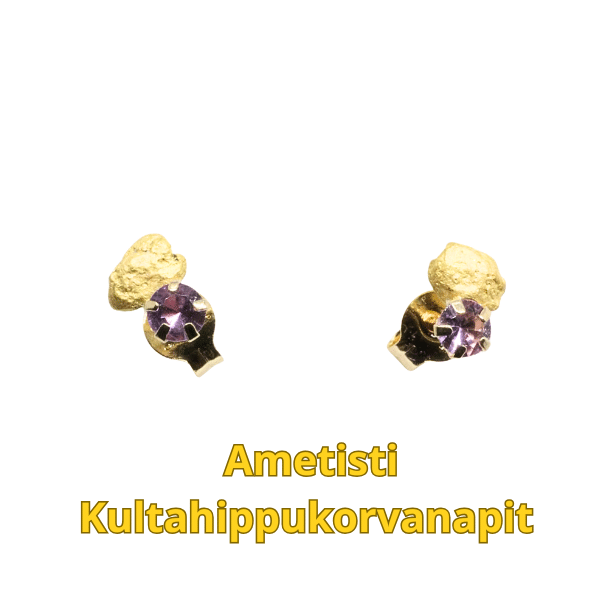 Ametistikorvanapit- kultahippu 4mm Lemmenjokikoru Alhonen