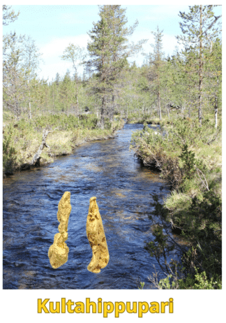 Kultahippu 2kpl 10mm yht 0.64g korvakoruksi