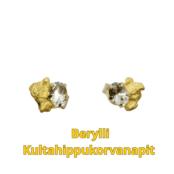 Beryllikorvanapit-kultahippu 5mm Lemmenjokikoru
