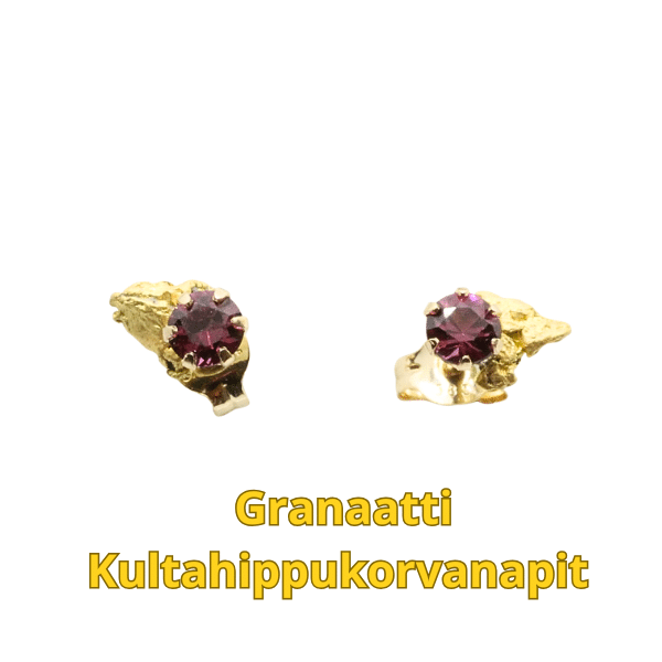 Granaattikorvanapit-kultahippu  4x3mm Lemmenjokikoru