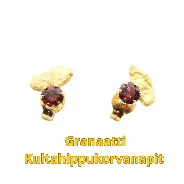 Granaattikorvanapit-kultahippu  6x3mm Lemmenjokikoru