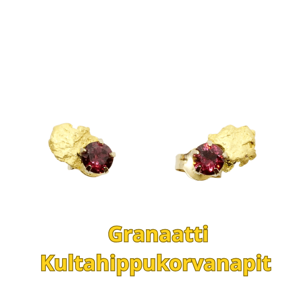 Granaattikorvanapit-kultahiput  5x4mm Lemmenjokikoru Alhonen