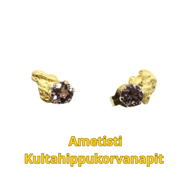 Ametistikorvanapit kultahippu 5mm Lemmenjokikoru Alhonen