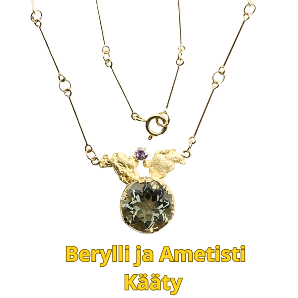 Berylli Ametisti ja kultahippu kääty Lemmenjokikoru Alhonen