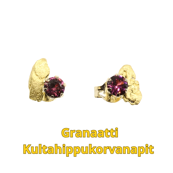 Granaattikorvanapit-kultahippu  6mm Lemmenjokikoru
