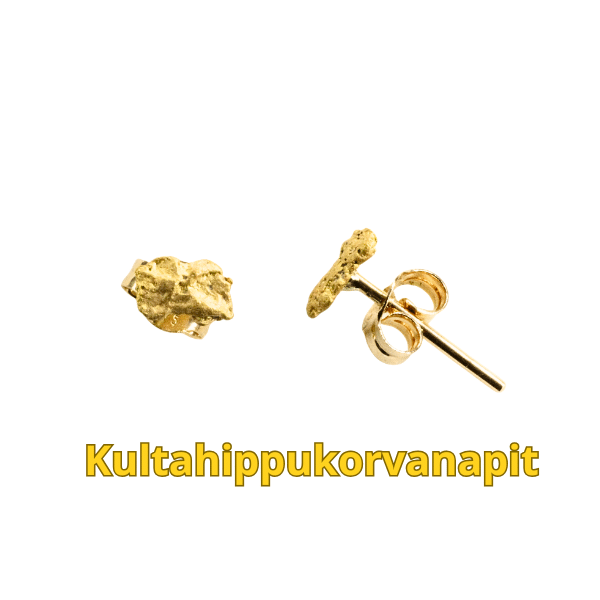 Kultahippu korvakoru napit 3x5mm  Lemmenjoki
