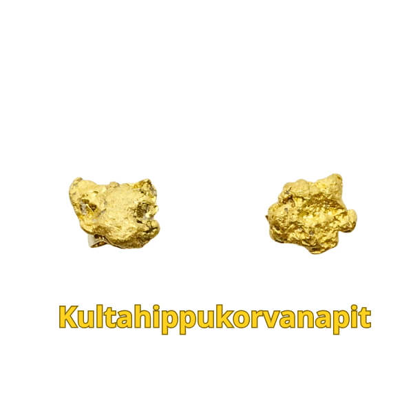 Kultahippu korvakoru napit noin 7mm  Lemmenjokikoru Alhonen