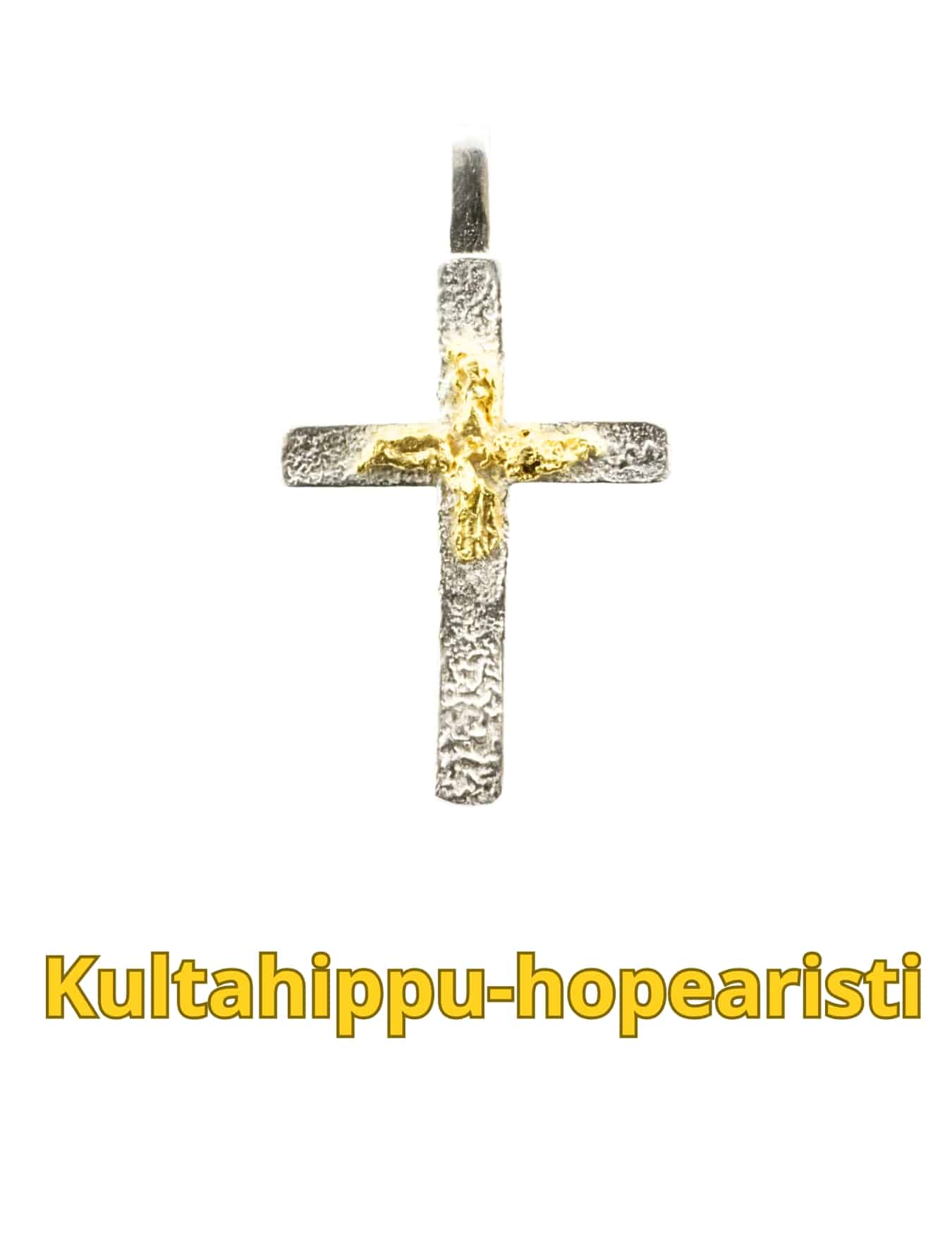Kultahippu-hopearisti 19x14x2.5mm Arctic Gold Lappi