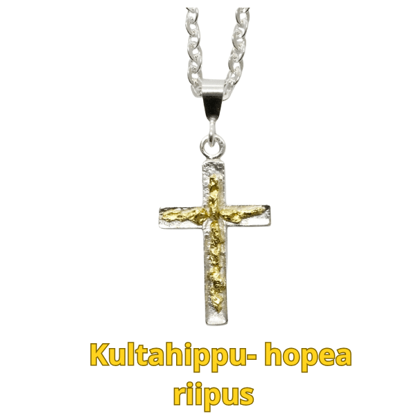 Kultahippu-hopearisti 19x13x3mm Arctic Gold Lappi