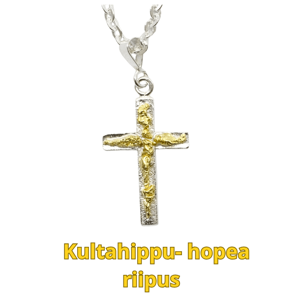 Kultahippu-hopearisti 19x13x3mm Arctic Gold Lappi