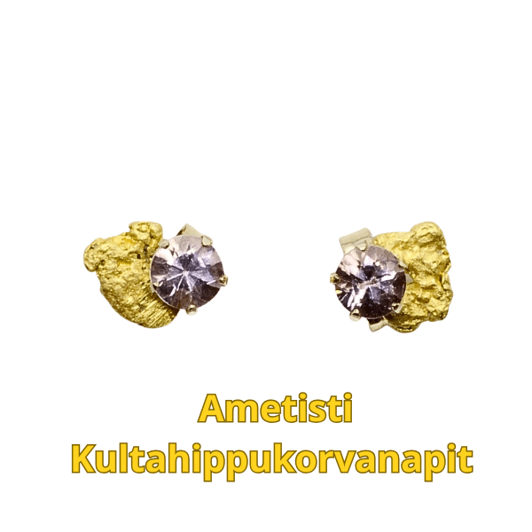 Ametistikorvanapit kultahippu 6mm Lemmenjokikoru Alhonen