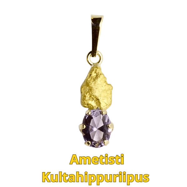 Ametisti-kultahippuriipus Lemmenjokikoru hippu 6mm Alhonen