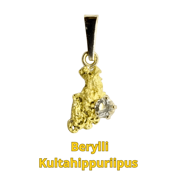 Berylliriipus-kultahippu 8mm Lemmenjokikoru Alhonen