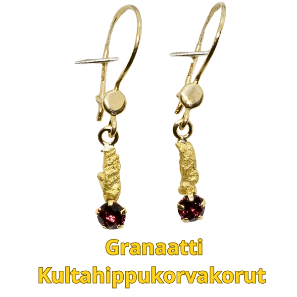 Granaattikorvariipukset-kultahiput  5mm Lemmenjokikoru Alhonen
