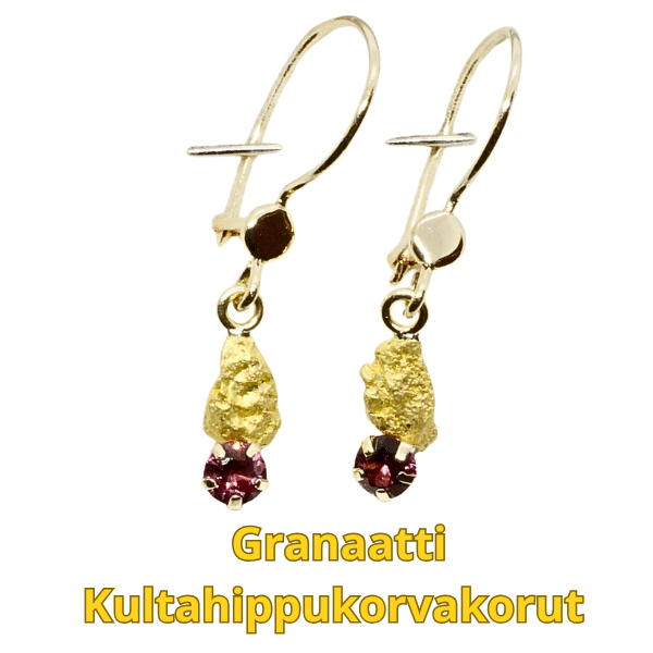 Granaattikorvariipukset-kultahiput  4ja5mm Lemmenjokikoru Alhonen