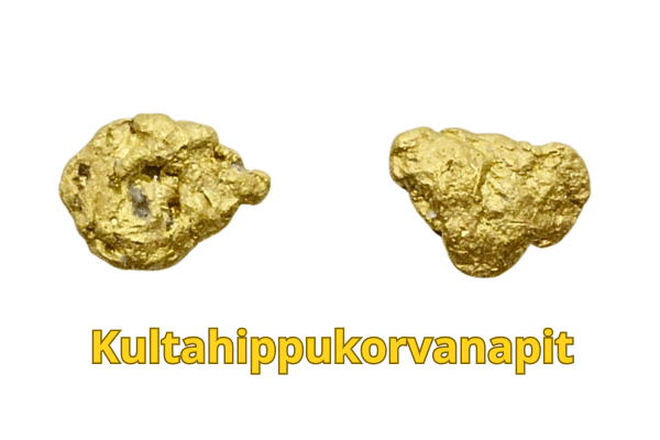 Kultahippu korvakoru napit 8mm  Lemmenjokikoru Alhonen