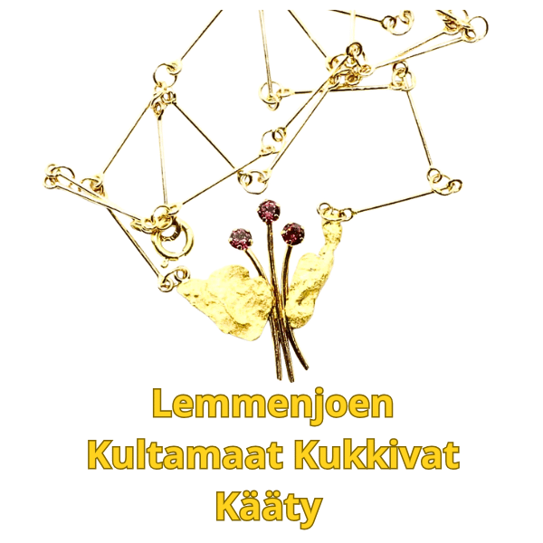 Granaatti ja kultahippu kukkakääty Lemmenjokikoru Arctic Gold Alhonen