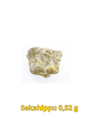 SEKAHIPPU kultakvartsi 0.52g 4x6x8mm Lemmenjoki Arctic Gold