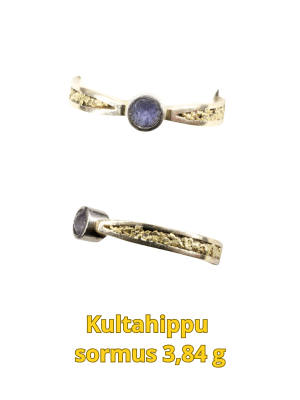 Vintage Kultahippu sormus paino 3.84g Arctic Gold