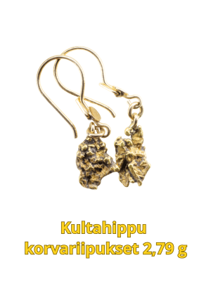 Vintage Kultahippu korvakorut paino 2.79g Arctic Gold