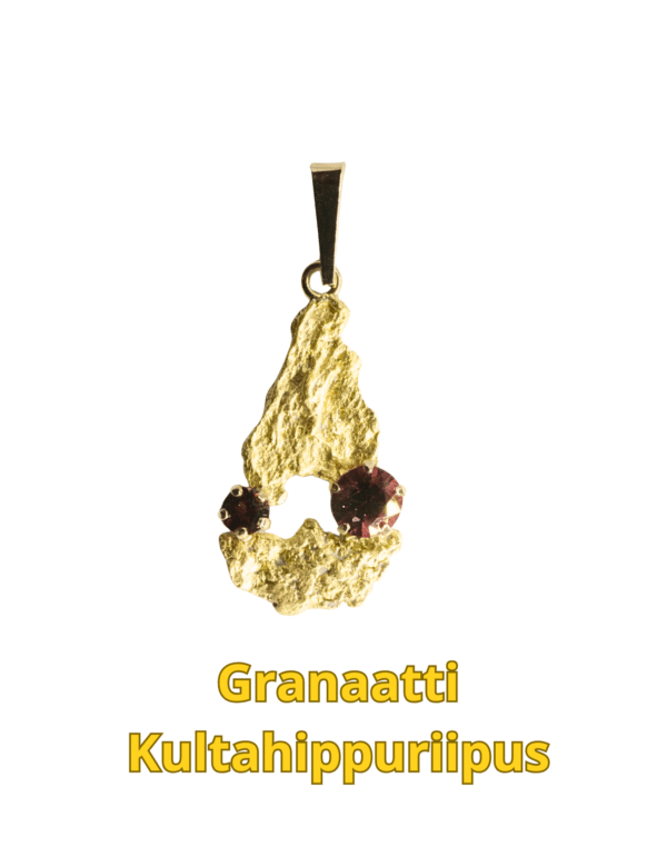 Granaattiriipus kultahippu 10x18mm Lemmenjokikoru Alhonen