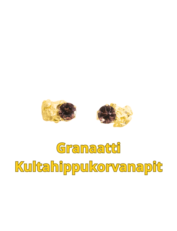 Granaatti korvakorunapit-kultahiput 5-6mm Lemmenjokikoru Alhonen