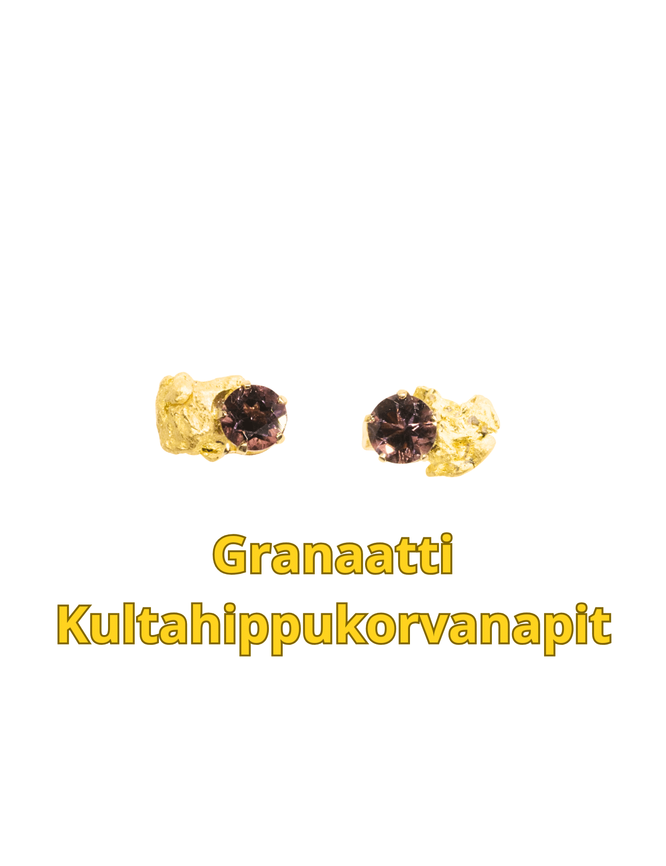 Granaatti korvakorunapit-kultahiput 5-6mm Lemmenjokikoru Alhonen